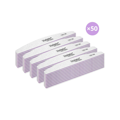 Claresa - Confezione da 50 lime per unghie a mezzaluna 100/180