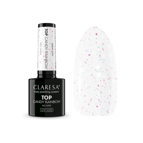 Claresa - Top Coat semipermanente No Wipe - Candy Rainbow
