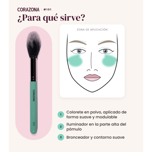 CORAZONA - Pennello illuminante e blush - 101