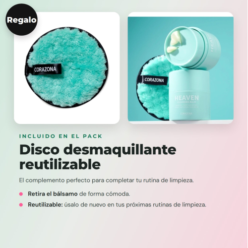 CORAZONA - Confezione da 3 Balsami Struccanti Heaven con Disco Regalo Riutilizzabile per Pulizia Facciale Vegano e Cruelty Free