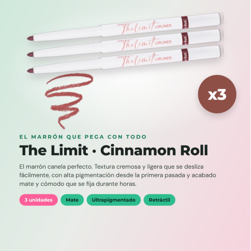 CORAZONA Pack 3 perfilatori Cinnamon Roll The Limit Lip Liner texture cremosa alta pigmentazione finitura opaca formato automatico vegan cruelty free