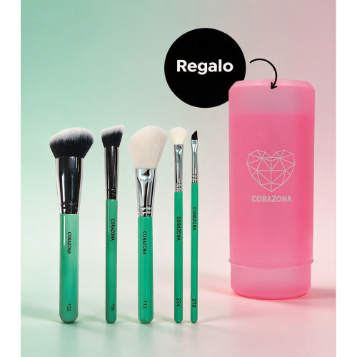 CORAZONA - Pacchetto pennelli essenziali + Canister in regalo