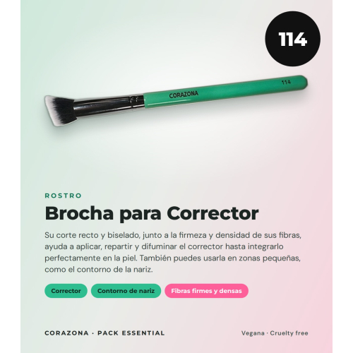 CORAZONA Pack Brochas Essential con 5 Strumenti per Trucco e Regalo Cubilete Vegane e Cruelty Free