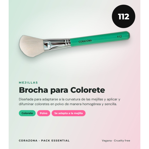 CORAZONA Pack Brochas Essential con 5 Strumenti per Trucco e Regalo Cubilete Vegane e Cruelty Free