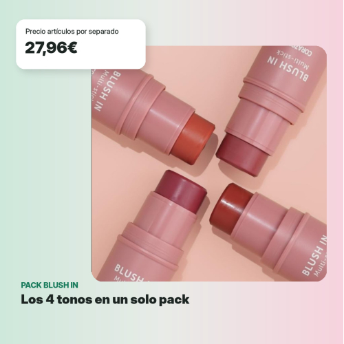 CORAZONA Pack Coloretes Multi-stick Blush In - 4 Toni Berry Wine Sweet Peach Honey Rose Marsala Sunset Cruelty Free Vegan
