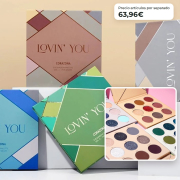 CORAZONA Pack di Palette di Ombre Total Lovin' You 4 Palette Vegane e Cruelty Free con 9 Ombre Ognuna in Toni Matte Metalizzati e Glitter