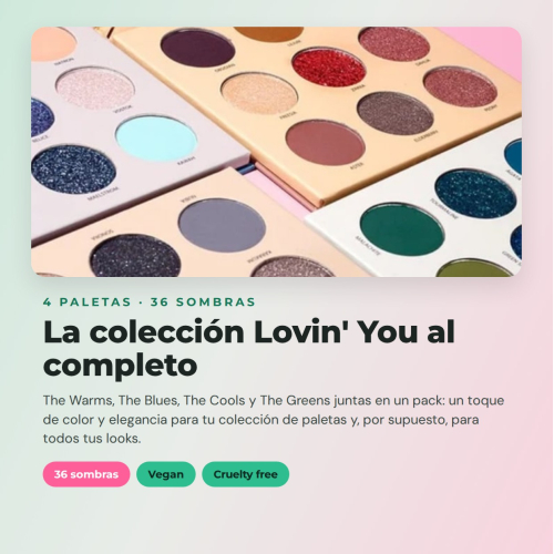 CORAZONA Pack di Palette di Ombre Total Lovin' You 4 Palette Vegane e Cruelty Free con 9 Ombre Ognuna in Toni Matte Metalizzati e Glitter