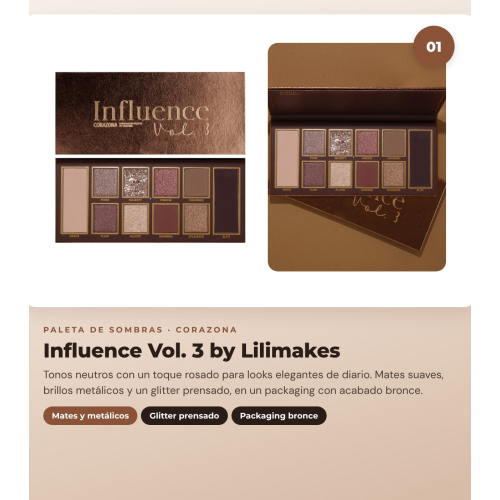 CORAZONA - Pacchetto Lilimakes - Influence Vol. 3 + Cinnamon Roll + Marsala Sunset + Pennello 230
