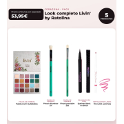 CORAZONA - Pacchetto Look Completo Livin' by Ratolina - Palette di Ombre + 2 Pennelli + Eyeliner + Contorno Labbra