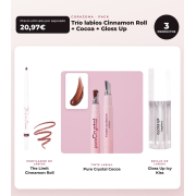 CORAZONA - Pacchetto Trío Labbra con The Limit Cinnamon Roll, Pure Crystal Cocoa e Gloss Up Icy Kiss