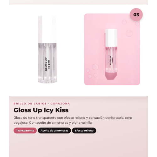 CORAZONA - Pacchetto Trío Labbra con The Limit Cinnamon Roll, Pure Crystal Cocoa e Gloss Up Icy Kiss