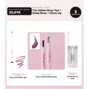 CORAZONA - Pacchetto Trío Labbra con The Limit Rose Tea, Pure Crystal Deep Rose e Gloss Up Icy Kiss