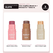 CORAZONA - Pacchetto Trio Guance Blush In - Berry Wine + Bronze In - Maui + Glow In - Desert Light