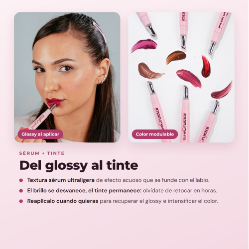 CORAZONA - Set di Siero Labbra Tinto in Pure Crystal Edizione Limitata - 6 Tinte Labbiali Siero con Applicatore Metallico Effetto Freddo - Finitura Glossy e Tinta a Lunga Durata