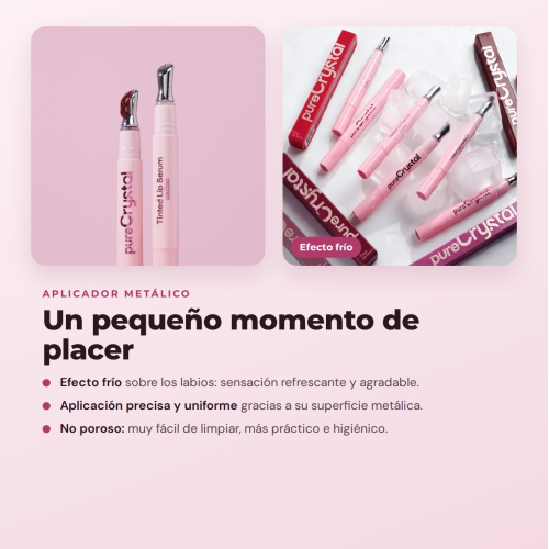 CORAZONA - Set di Siero Labbra Tinto in Pure Crystal Edizione Limitata - 6 Tinte Labbiali Siero con Applicatore Metallico Effetto Freddo - Finitura Glossy e Tinta a Lunga Durata