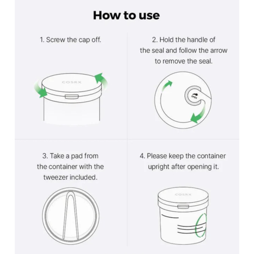 COSRX - Tonico viso lenitivo verde in formato pads.