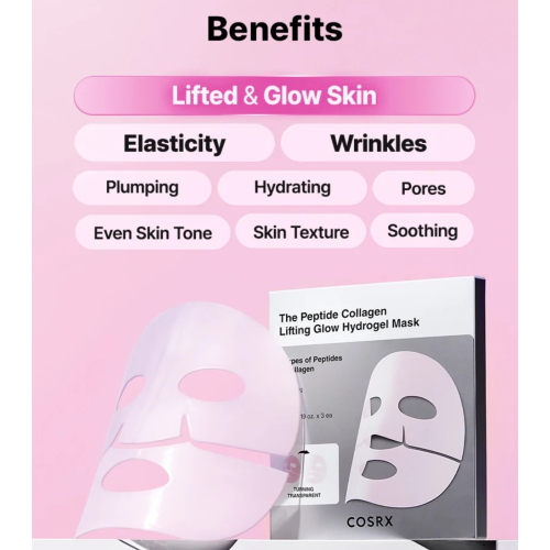 COSRX - Confezione da 3 maschere viso The Peptide Collagen Lifting Glow