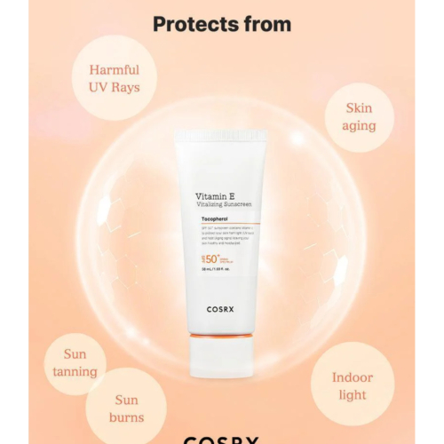 COSRX - Crema solare viso SPF50+ Vitamin E Tocopherol