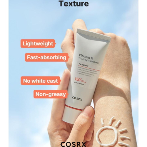 COSRX - Crema solare viso SPF50+ Vitamin E Tocopherol