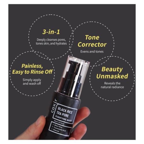 COXIR - Maschera viso purificante Black Rise Txa Pore