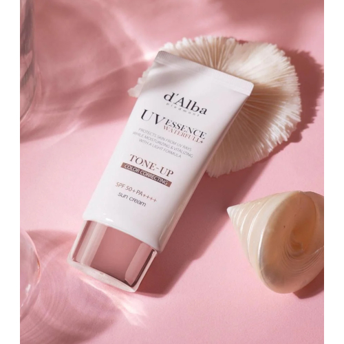 D'Alba - Crema solare per il viso Tone-Up Pink Correcting SPF50+ PA++++