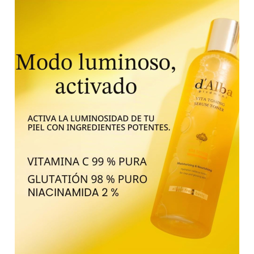 D'Alba - Siero tonificante illuminante per il viso Vita Toning