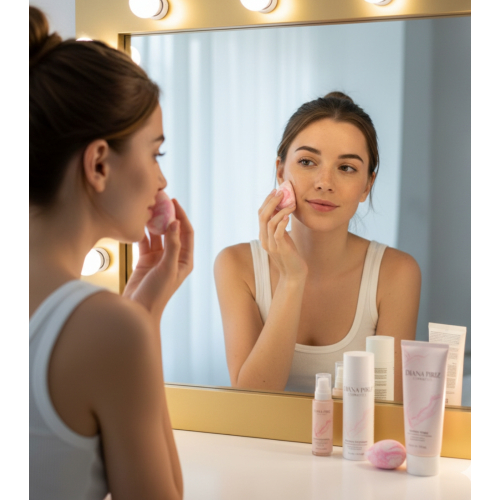 Diana Piriz Cosmetics - Spugna per il trucco Pink Sakura + custodia ventilata