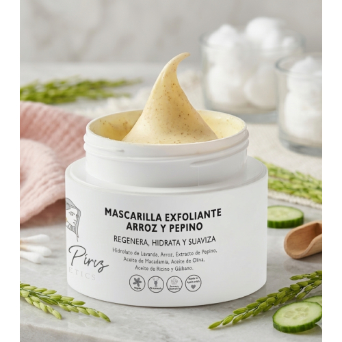 Diana Piriz Cosmetics - Maschera esfoliante al riso e cetriolo