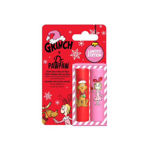 Dr. Paw Paw - *The Grinch* - Duo di balsami labbra colorati - Peach Pink & Ultimate Red