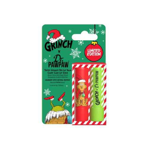 Dr. Paw Paw - *The Grinch* - Duo per la cura delle labbra - Candy Cane Lip Scrub & Ultimate Red Balm