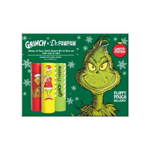 Dr. Paw Paw - *The Grinch* - Trio di balsami per labbra - Ultimate Red, Candy Cane Lip Scrub & Original