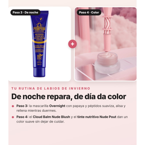 Dr. PAWPAW - Kit Pacco Invernale Labbra 5 Prodotti | Dúo Esfoliante Scrub & Nourish, Balsamo Original Clear, Maschera Overnight, Cloud Balm e Tinta Labiale Nutriente