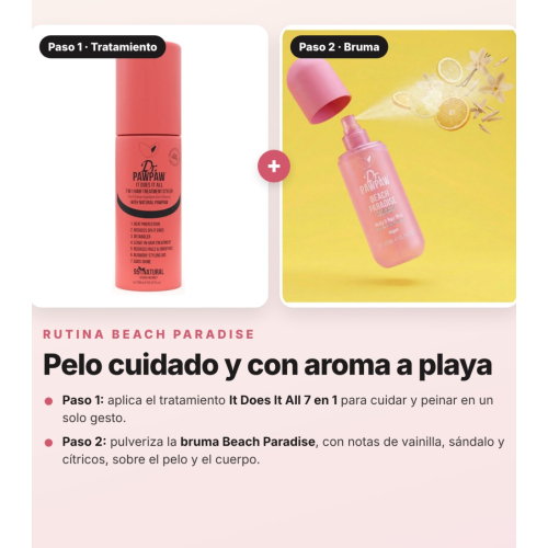 Dr. PAWPAW - Pack Routine Capelli Beach Paradise: Trattamento Capillare 7 in 1 It Does It All e Nebulizzatore per Capelli e Corpo
