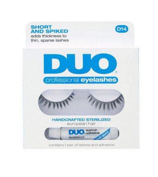 DUO - Confezione di ciglia finte + colla per ciglia Short and Spiked - D14