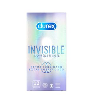 Durex - Preservativi invisibili extra lubrificati - 12 unità