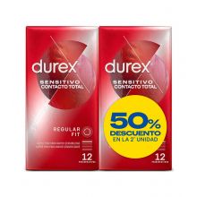 Durex - Preservativi sensibili al contatto totali - 2 x 12 unità
