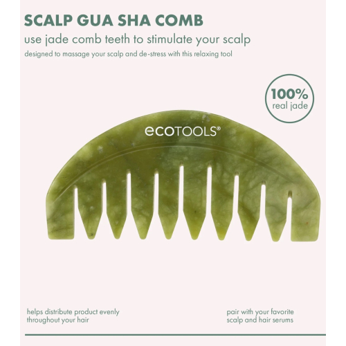 Ecotools - Pettine Gua Sha per cuoio capelluto Jade