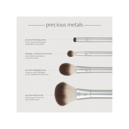 Ecotools - *Precious Metals* - Set di 4 pennelli Cheek + Eye Highlight
