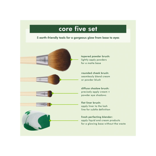 Ecotools - Set The Core Five Pennelli + Spugna