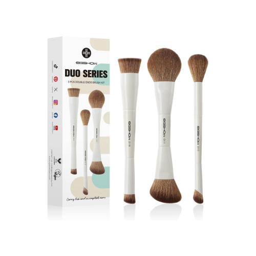Eigshow - *Duo Series* - Set di 3 pennelli per trucco a doppia punta - White