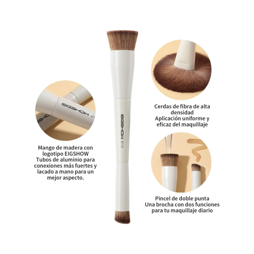 Eigshow - *Duo Series* - Set di 3 pennelli per trucco a doppia punta - White