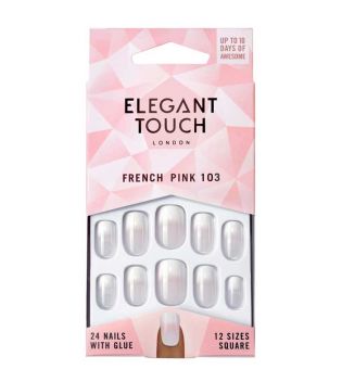 Elegant Touch - Unghie finte Natural French - 103: Medium Pink