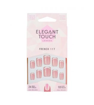 Elegant Touch - Unghie finte Natural French - 117: Squoval Pink
