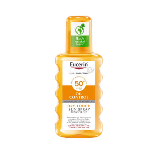Eucerin - Crema solare spray trasparente per il corpo Oil Control SPF50+ - Tocco asciutto