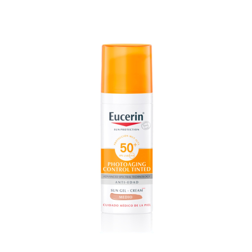 Eucerin - Crema solare fluida colorata antietà SPF50+ Photoaging Control - Medio