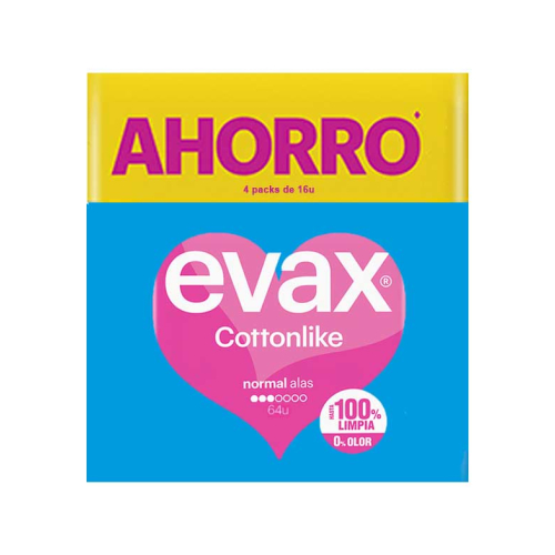 Evax - Normale comprime le ali Cottonlike - 64 unità