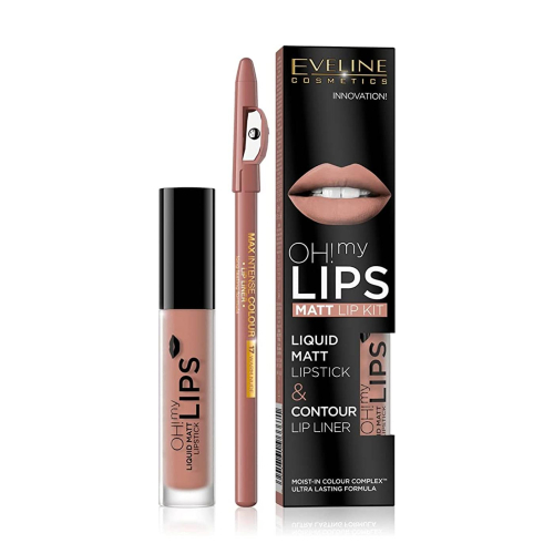 Eveline Cosmetics - Set labbra Oh! My Lips Matt Lip Kit - 08: Lovely Rose