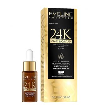 Eveline Cosmetics - Fiala siero antirughe con bava di lumaca ed estratto di caviale 24K Snail & Caviar
