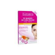 Evoluderm - 20 bande di cera fredda - Viso e inguine Evoluderm - 20 bande di cera fredda - Viso e inguine