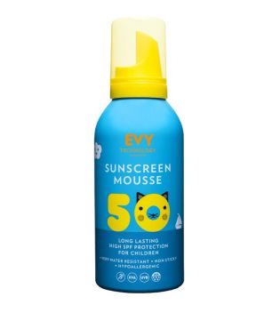 Evy Technology - Crema solare per bambini Sunscreen Mousse SPF 50 150ml